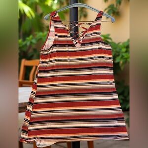 Crisscross Striped V-Neck Tank Top